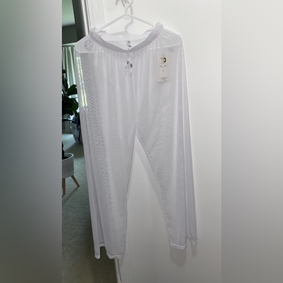 New White sheer beachwear pants - Picture 2 of 6